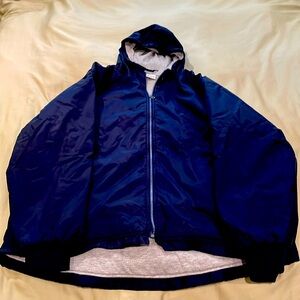 Vintage Nike Zip Up Jacket with hoodie- dark blue size Medium